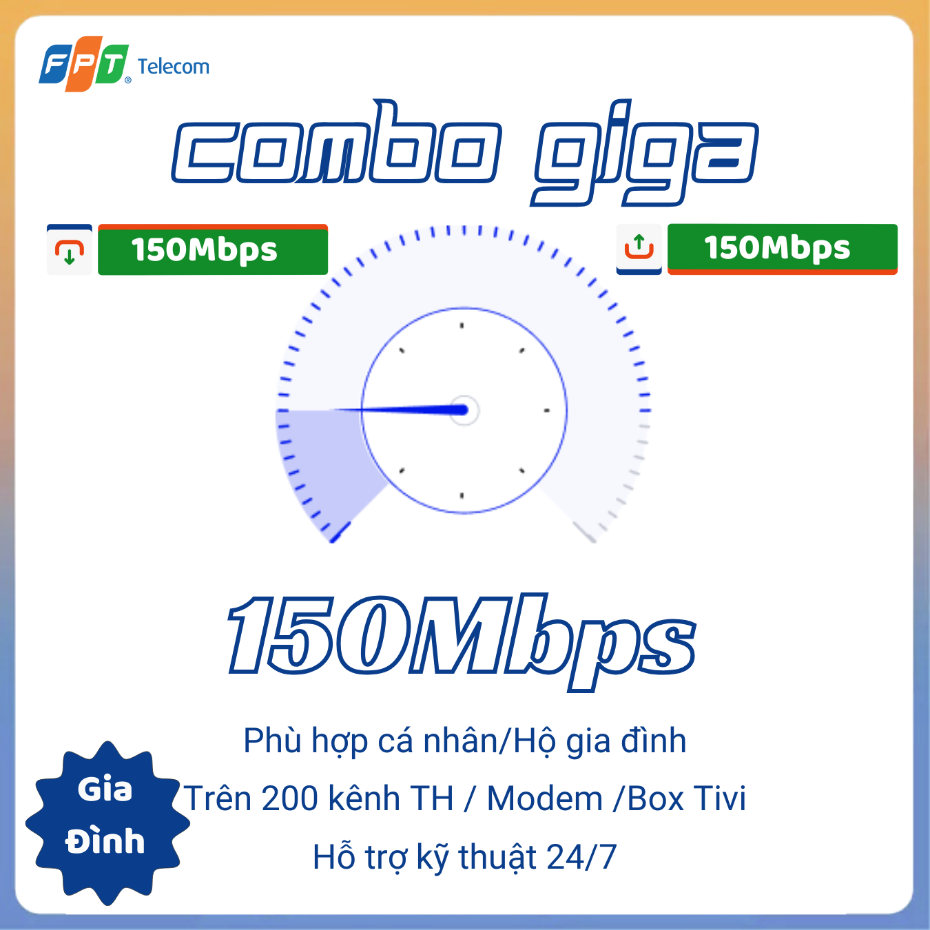Combo Internet và truyền hình FPT Giga 150Mbps